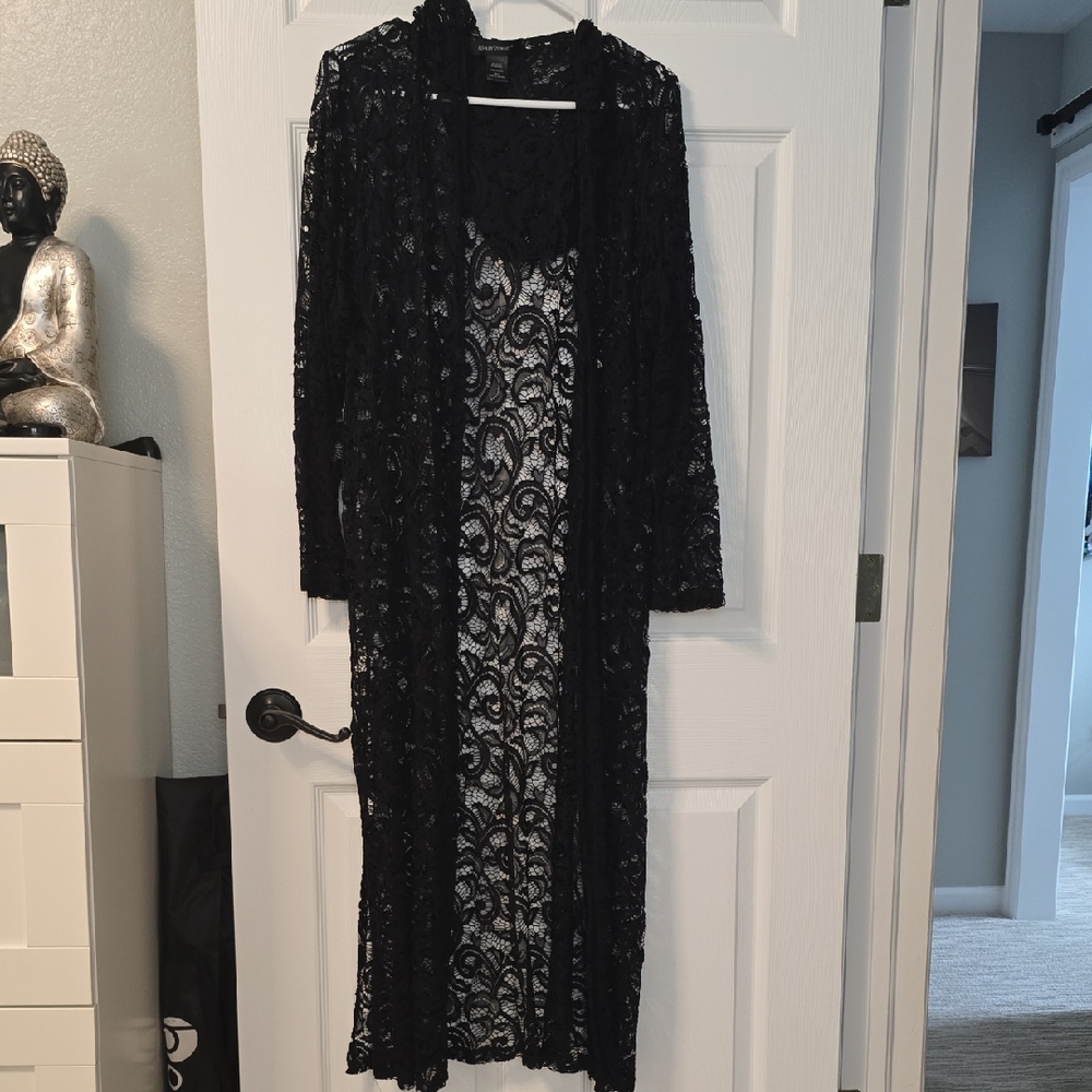 Ashley Stewart Black Lace Cardigan